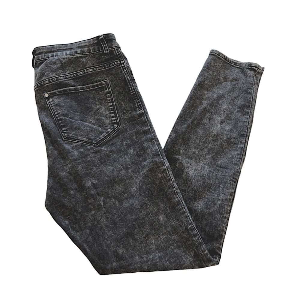 H&M Black Acid Wash High Waisted Denim Jeggings 29/31